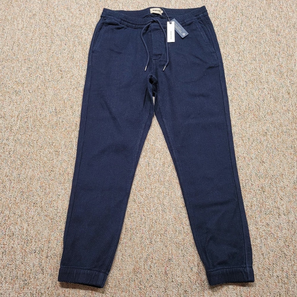 Taylor Stitch The Apres Pant Mens Size L Rinsed Indigo Sashiko Joggers